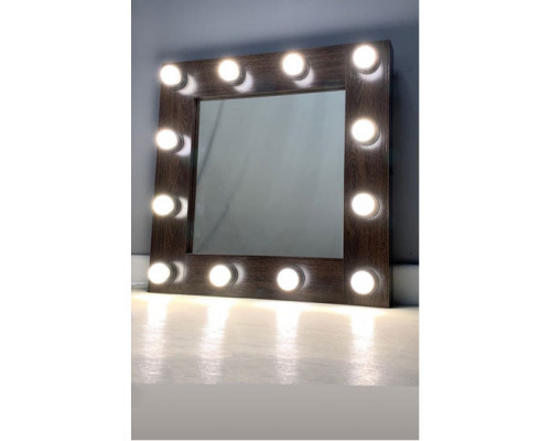 Подвесное гримерное зеркало с контурной подсветкой 60х60 см 12 ламп премиум