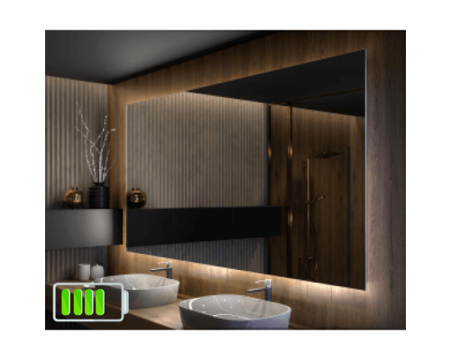 Зеркало с внутренней подсветкой для ванной комнаты Прайм на батарейках (аккумуляторе)